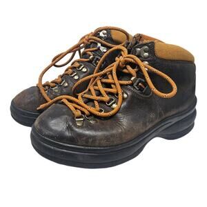 Vintage Y2K American Eagle 6 Brown Leather Grunge Lace Up Boot Gorpcore Casual